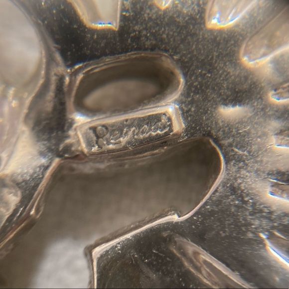 Vintage 1940’s Reinad Art Deco Clear Baguette And Round Rhinestone Brooch - Picture 6 of 10